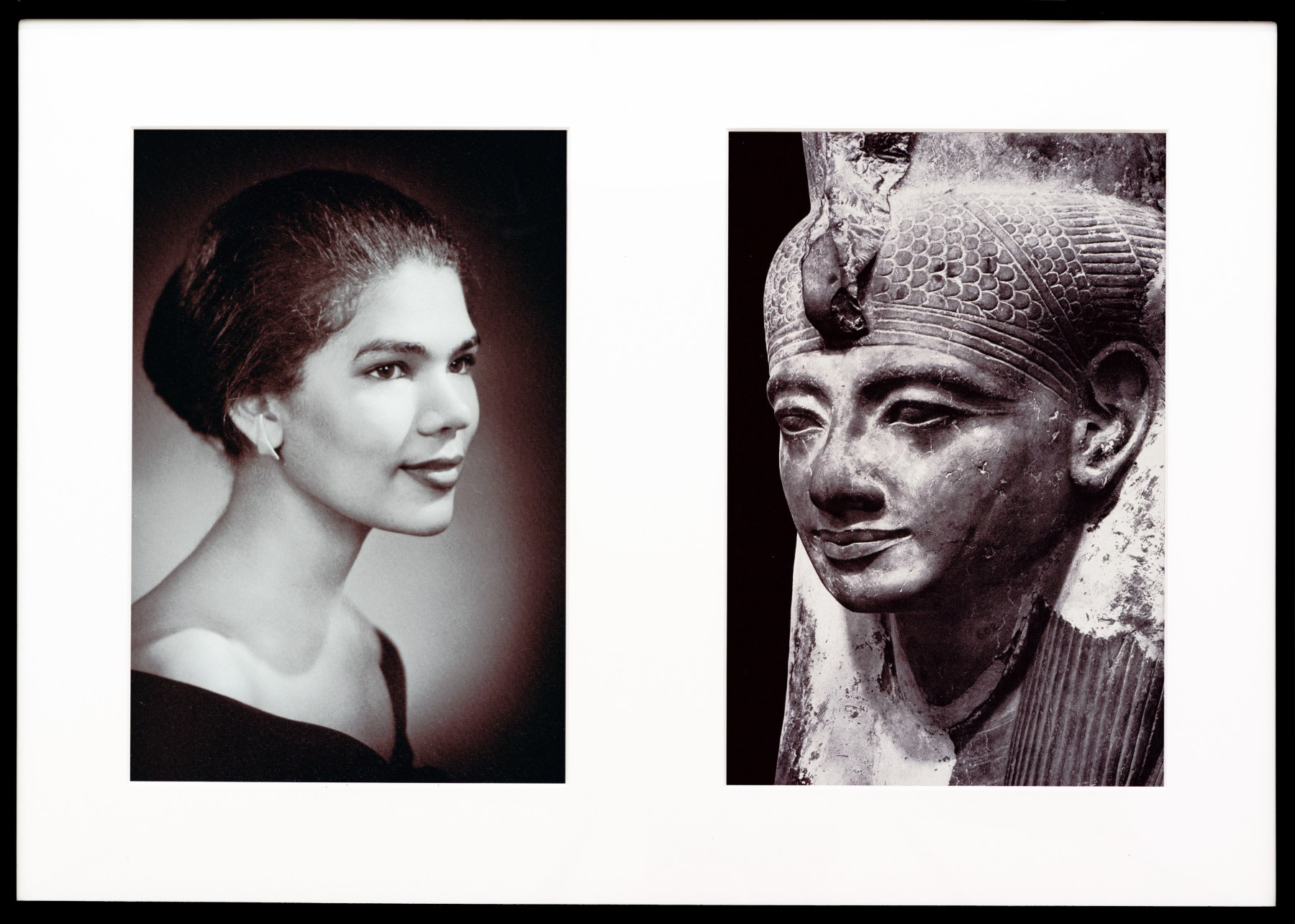 Miscegenated Family Album (Sisters IV), L: Devonia&#039;s sister, Lorraine; R: Nefertiti&#039;s sister, Mutnedjmet, 1980/1994, Cibachrome prints, 26h x 37w in (66.04h x 93.98w cm)