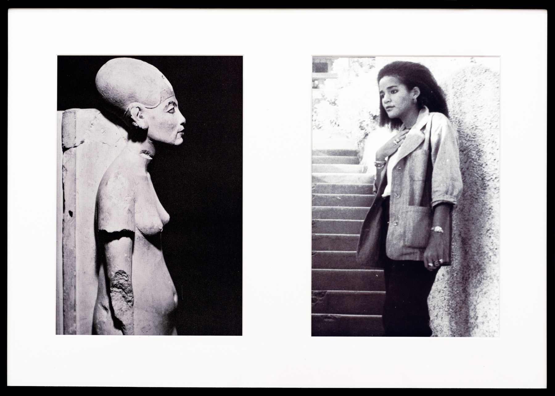 Lorraine O&#039;Grady, Miscegenated Family Album (Cross Generational), L: Nefertiti, the last image; R: Devonia&#039;s youngest daughter, Kimberley, 1980/1994