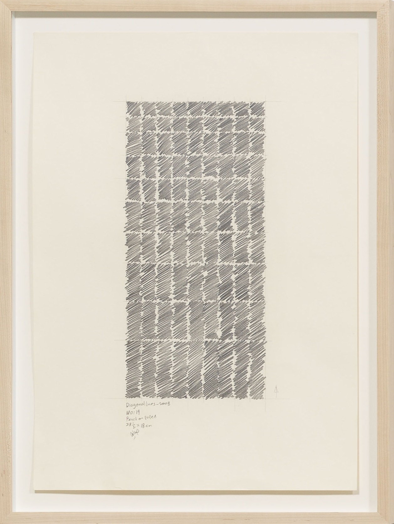 Diagonal Line No. 19, 2008, Ink and pencil on paper