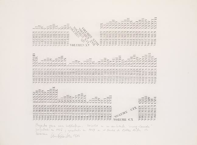Luis Camnitzer Project for a Library (1973); Graphite on paper