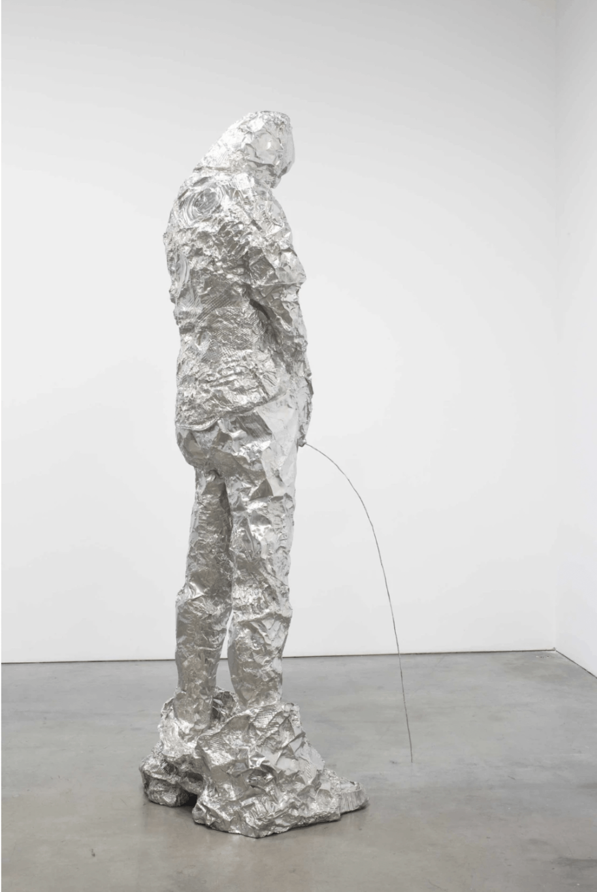 Untitled (peeing figure), 2012, Stainless steel