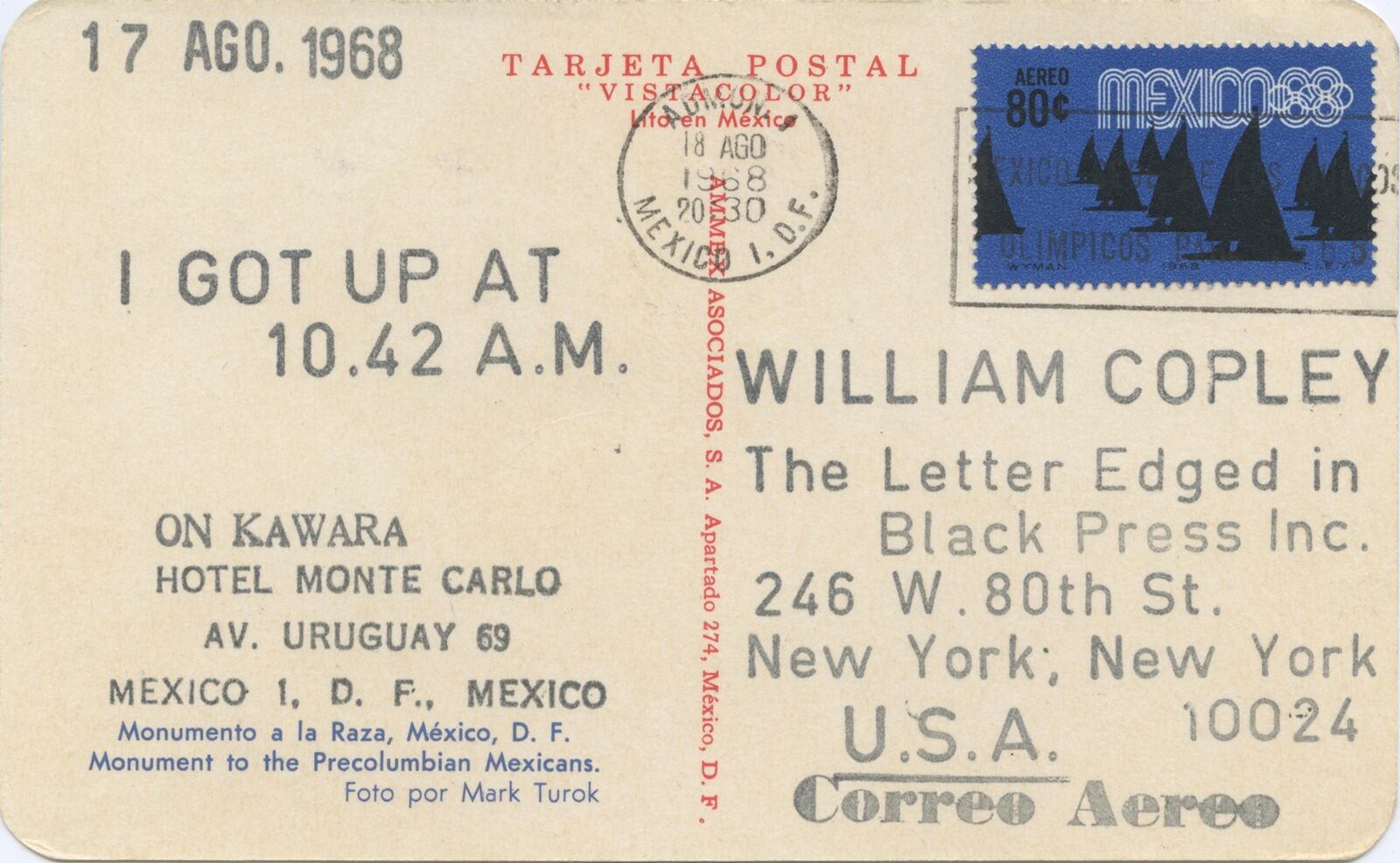 On Kawara&rsquo;s project with the Letter Edged in Black Press, &quot;I Got Up,&quot; 1968.