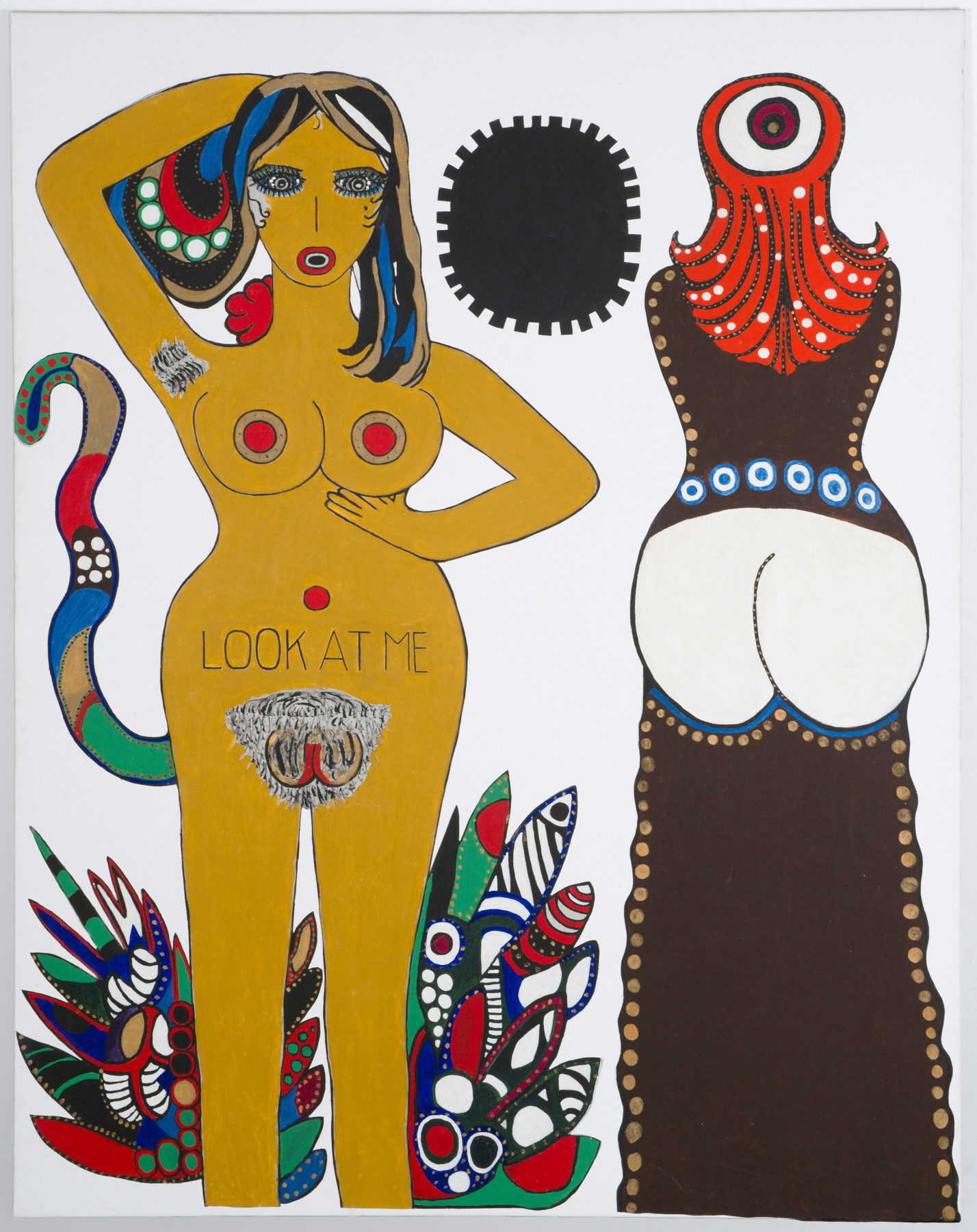 Dorothy Iannone, &quot;Look at Me&quot;,&nbsp;1970/71Collage and acrylic on canvas, 190 x 150 cm&copy; Photo Jochen Littkemann, BerlinCourtesy of the artist and Air de Paris, Paris