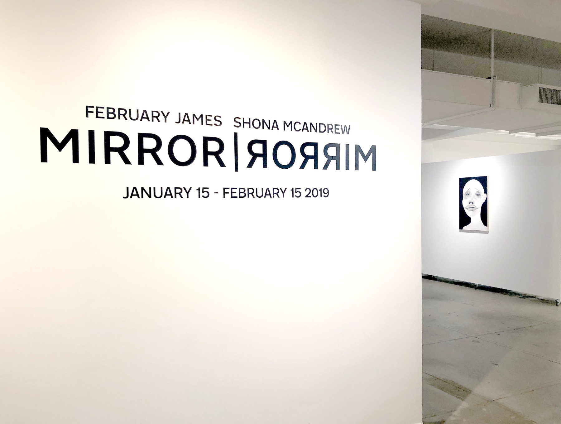 February James Installation view of the exhibition &quot;MIRROR|RORRIM&quot; 2019