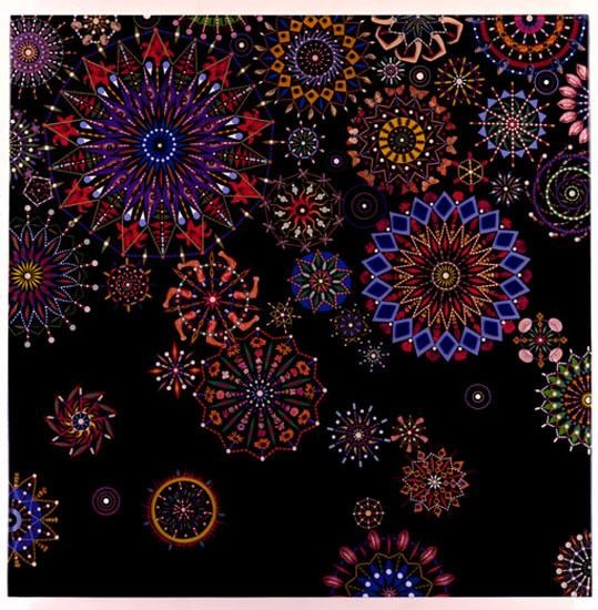 geometric stars and fireworks