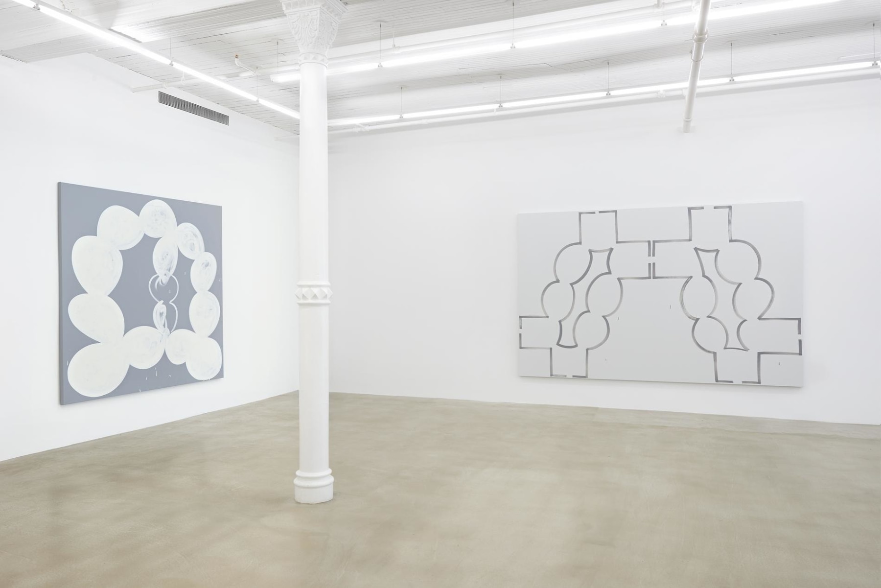 installation image of two artworks