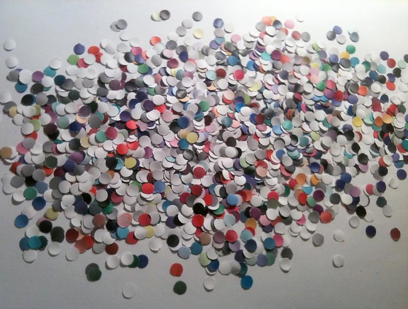 pile of multicolored, circular confetti