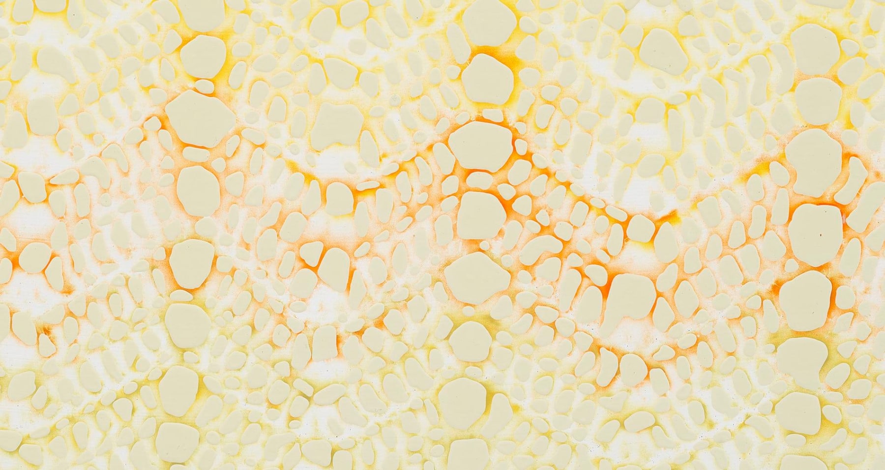 close up of light yellow blots with an orange and yellow background