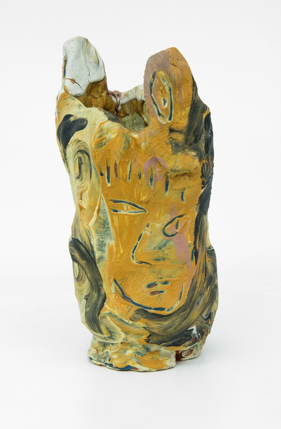 Image of KIRK MANGUS's Two Men and Two Houses Face Vase,1982