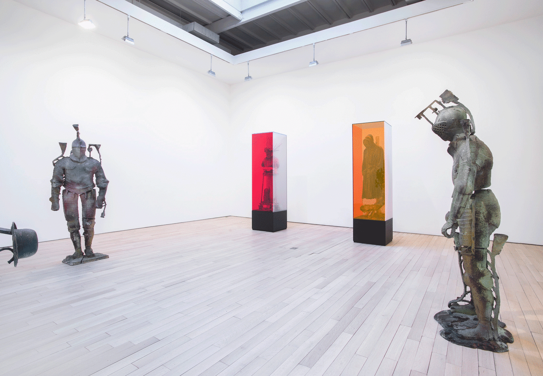 installation view of several artworks