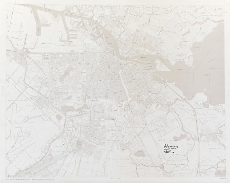 map of Amsterdam with small written text