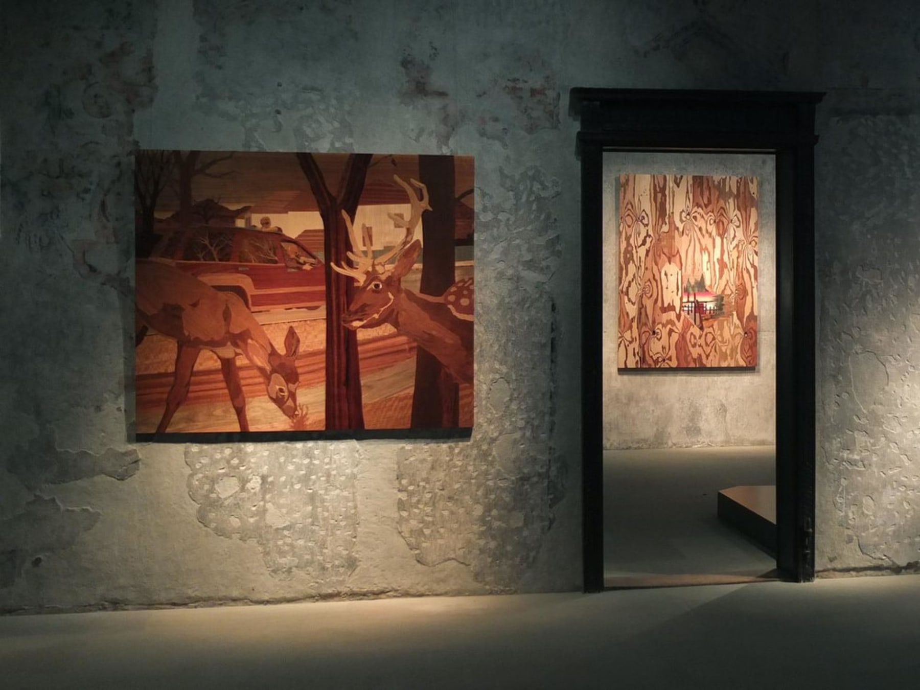 exhibition of wooden artworks