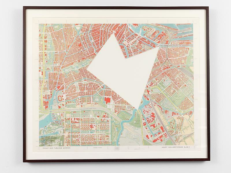 map of Amsterdam with a geometric cutout