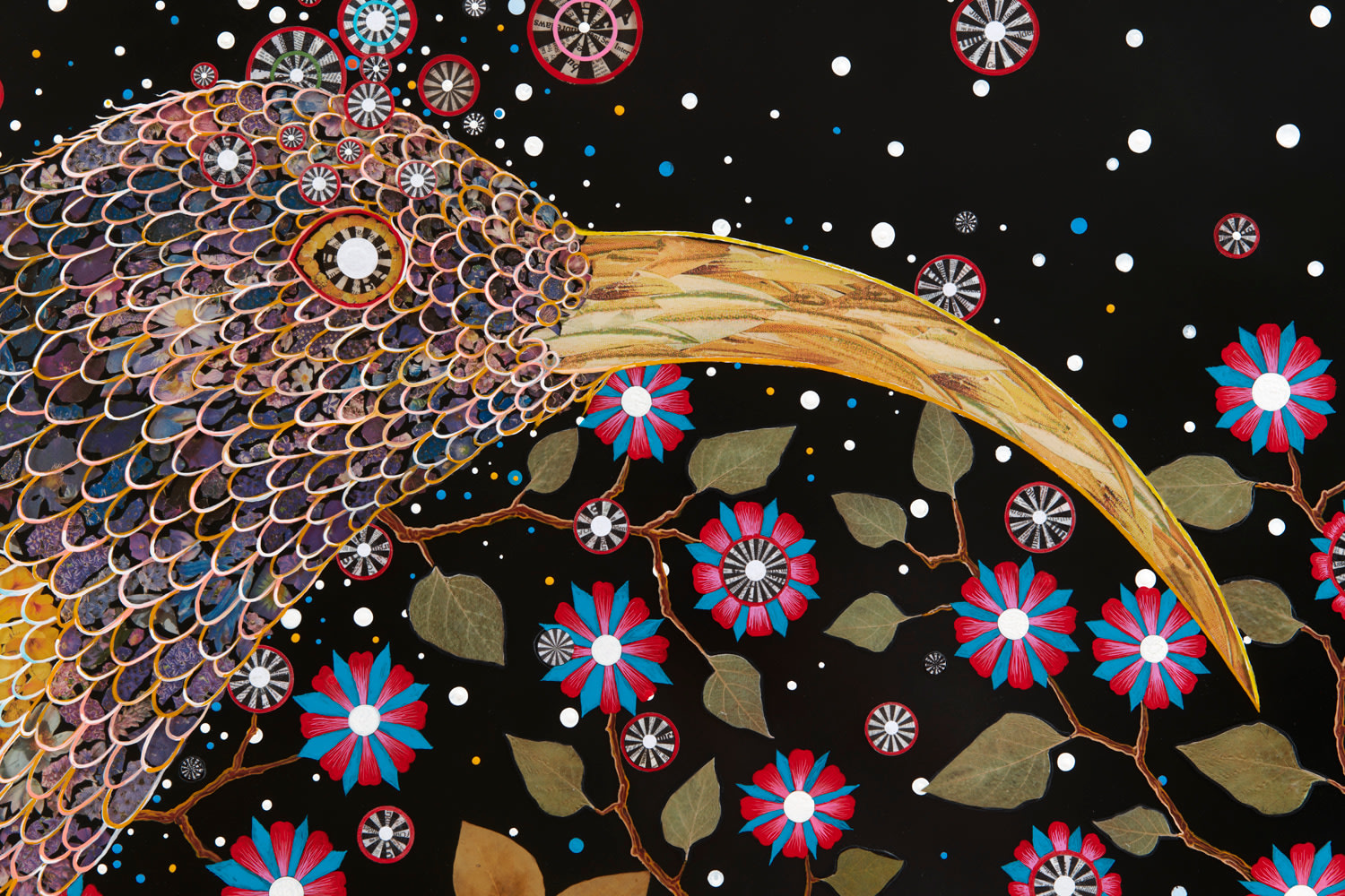 Close up detail of FRED TOMASELLI's Honeycreeper, 2022