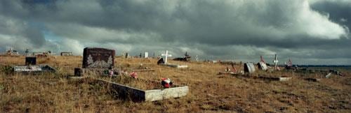 cemetery in a dry landscape