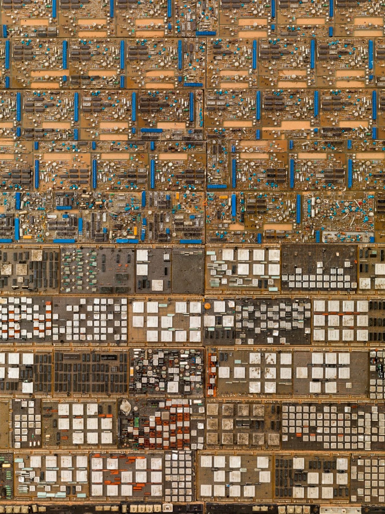 close up of electronic components