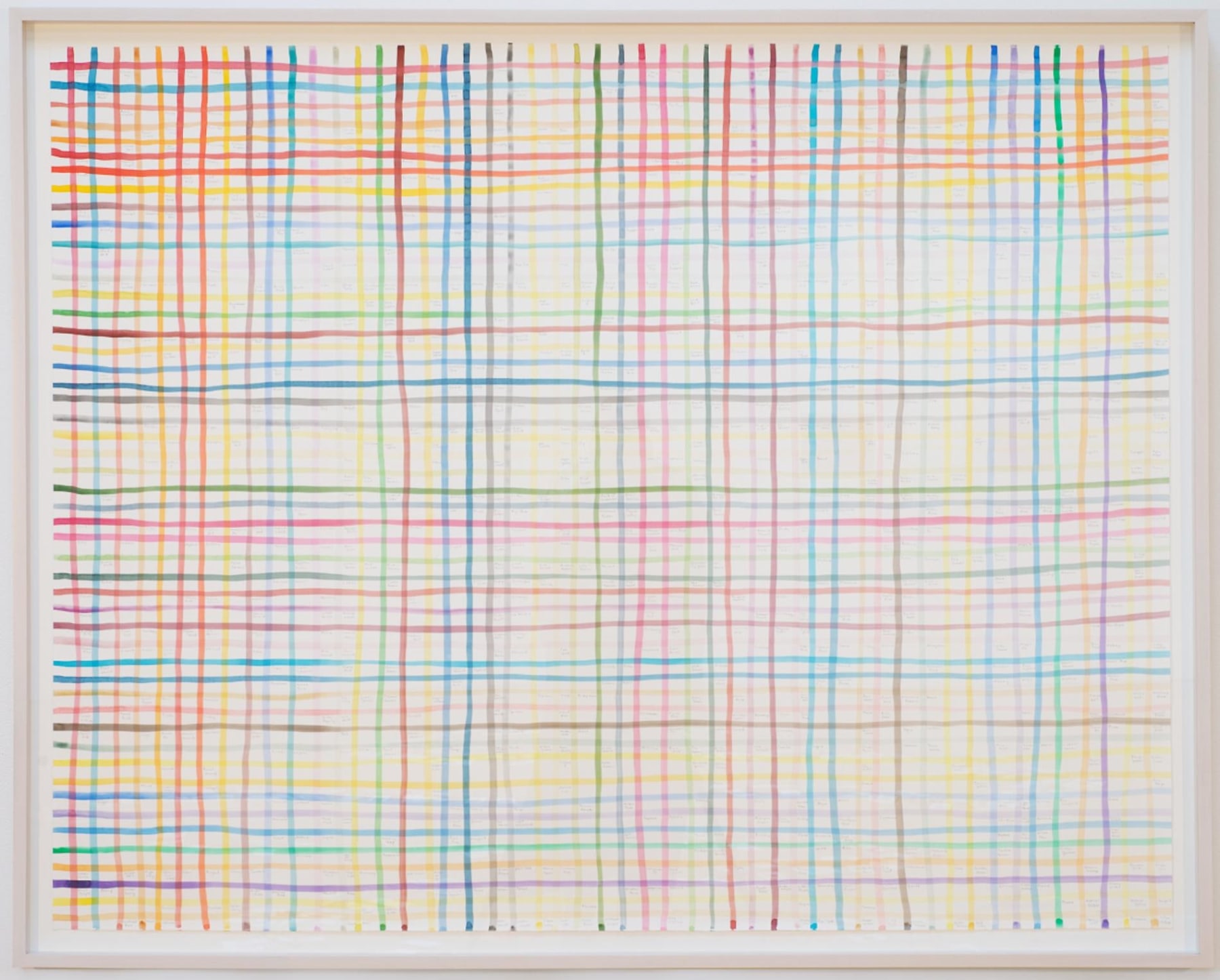 multi-colored, Watercolor grid on paper