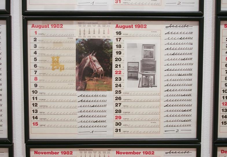 Detail of HANNE DARBOVEN's 12 Months with Postcards from Today of Horses, 1982