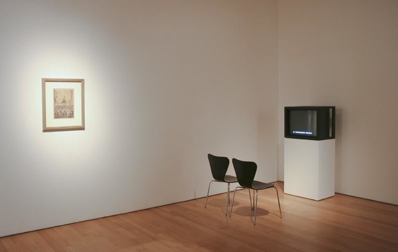 installation view of two artworks
