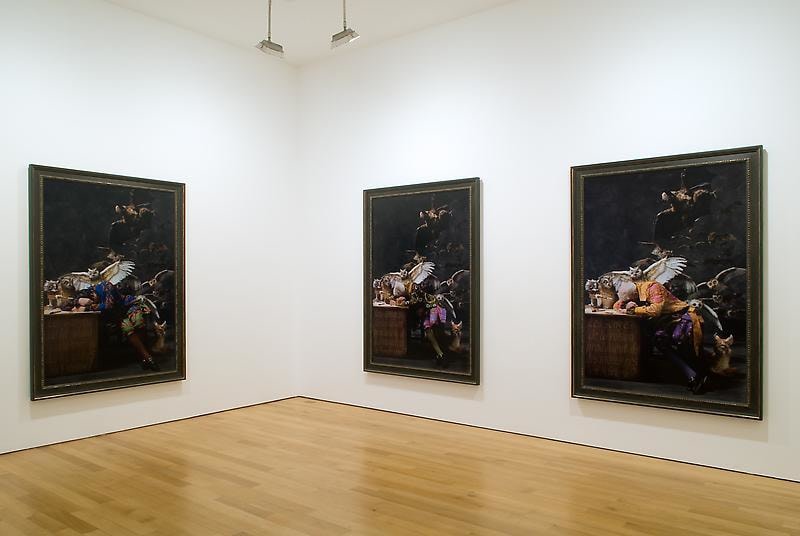 Yinka Shonibare's three version of De Goya's &quot;The Sleep of Reason Produces Monsters&quot;