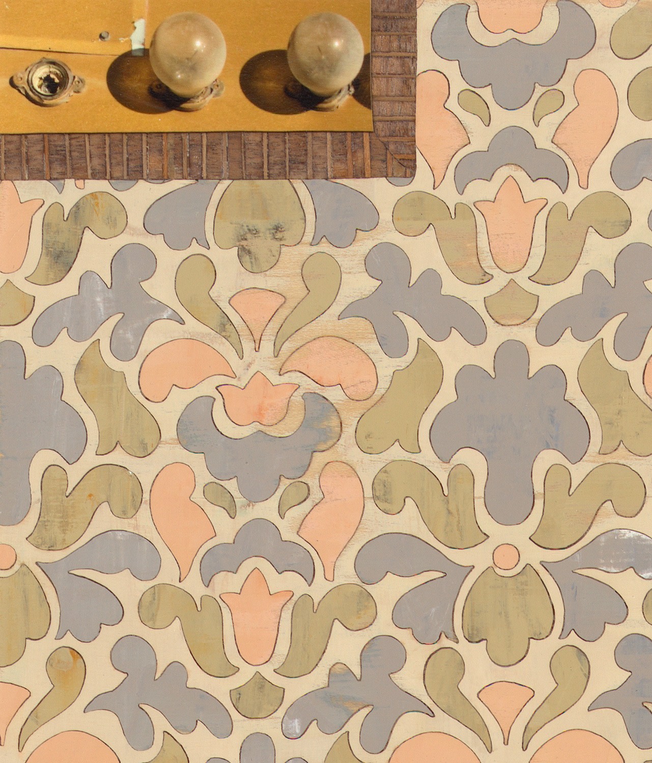 a wall with a simplified Victorian style pattern