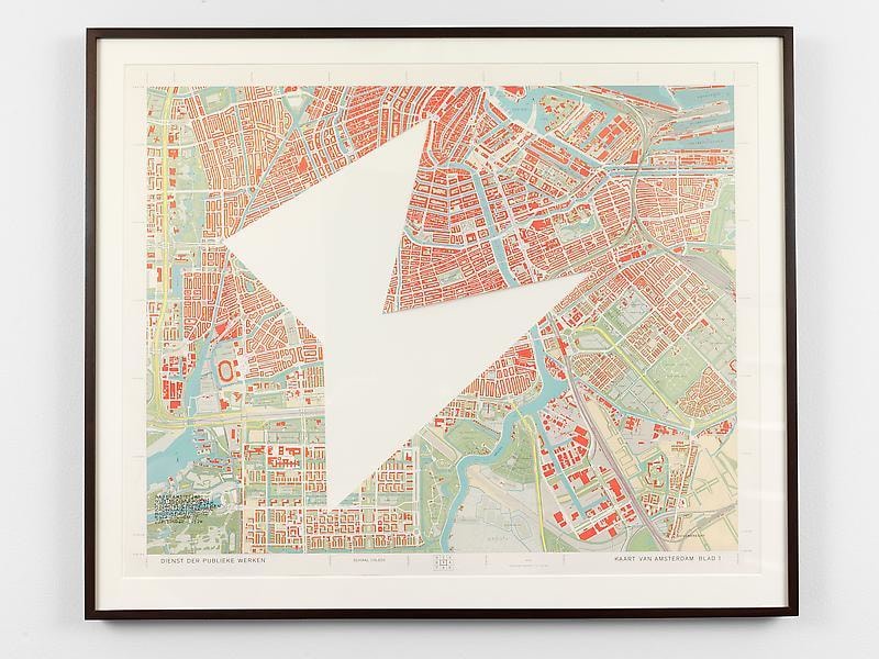 map of Amsterdam with a geometric cutout