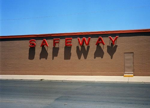the Safeway sign in big, red letters