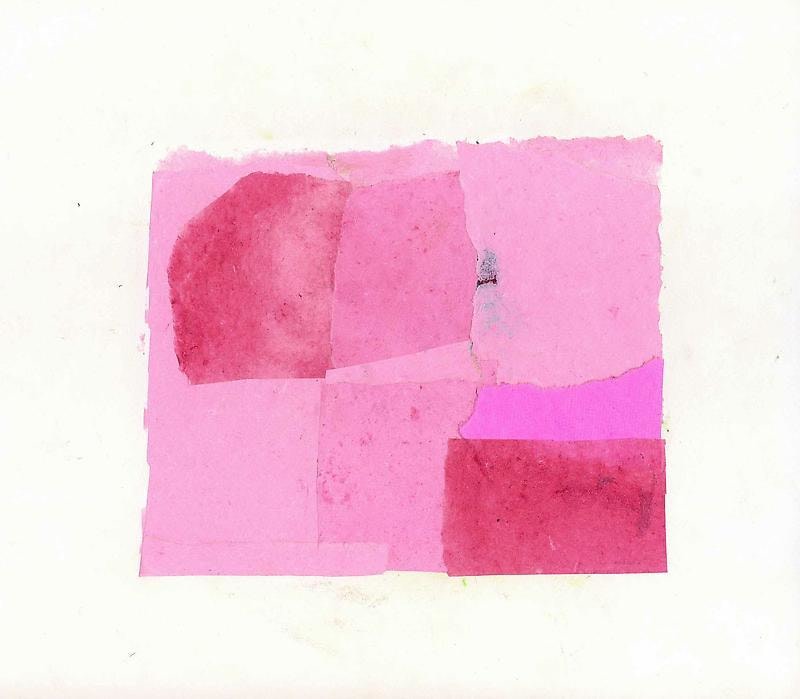 abstract collage in pink