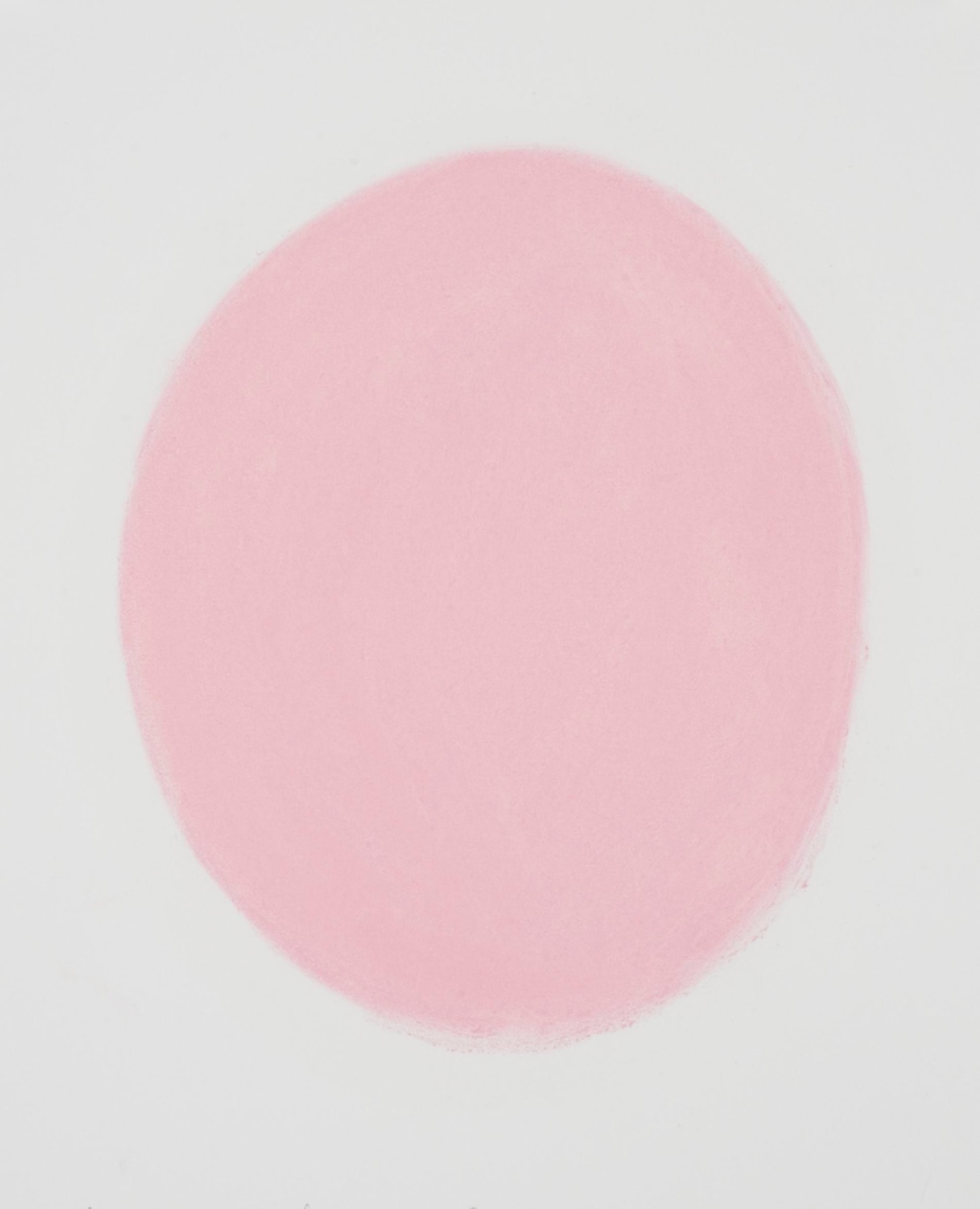 light pink pastel circle on paper