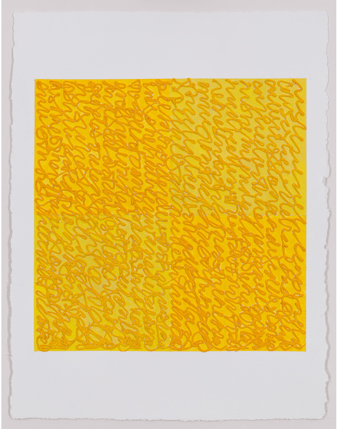 Yellows, 2017, Acrylic paints and pastes on Gessoed 400# Arches Cold Press Paper