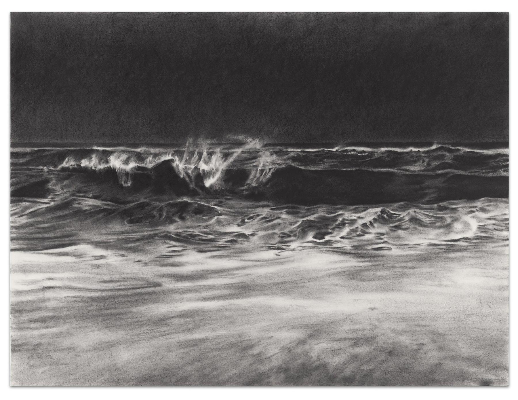 Weighing the Ocean, 2018, Charcoal on paper, 37 1/2 x 50 inches, 95.3 x 127 cm,&nbsp;MMG#30827