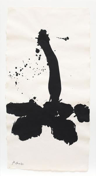 Robert Motherwell, Untitled (Samurai), 1973, Acrylic on paper, 35 1/2 x 18 1/4 inches, 90.2 x 46.4 cm, A/Y#20553