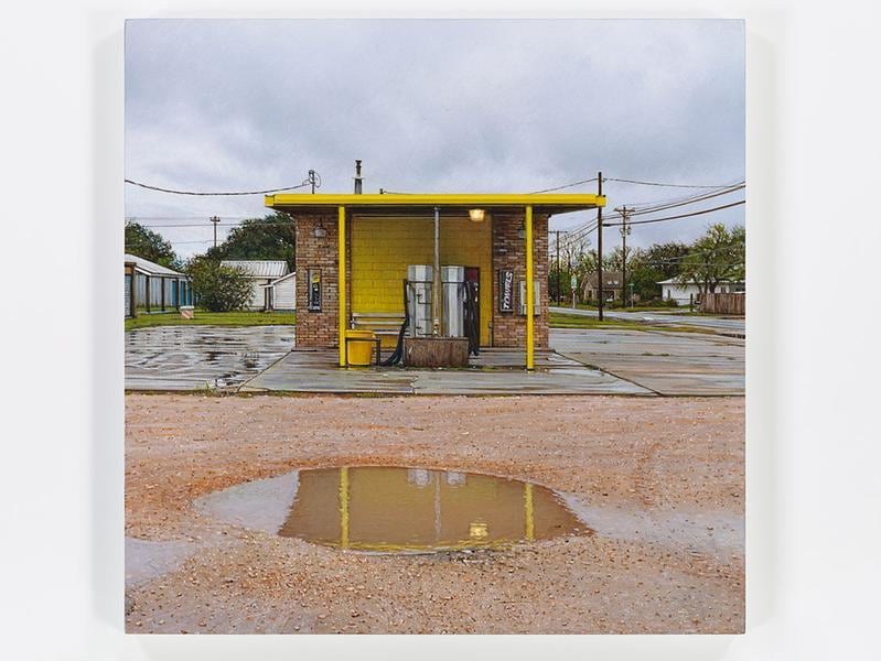 Rod Penner, Yellow Carwash, 2014, Acrylic on panel, 6 x 6 inches, 15.2 x 15.2 cm, A/Y#21610