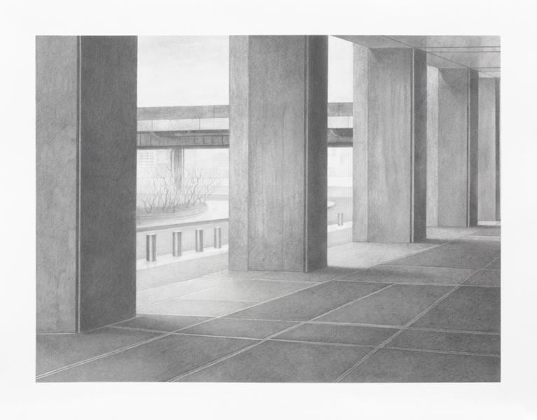 Pillar #3, 2014, Graphite on paper, 13 1/4 x 17 1/4 inches, 33.7 x 43.8 cm, A/Y#22036