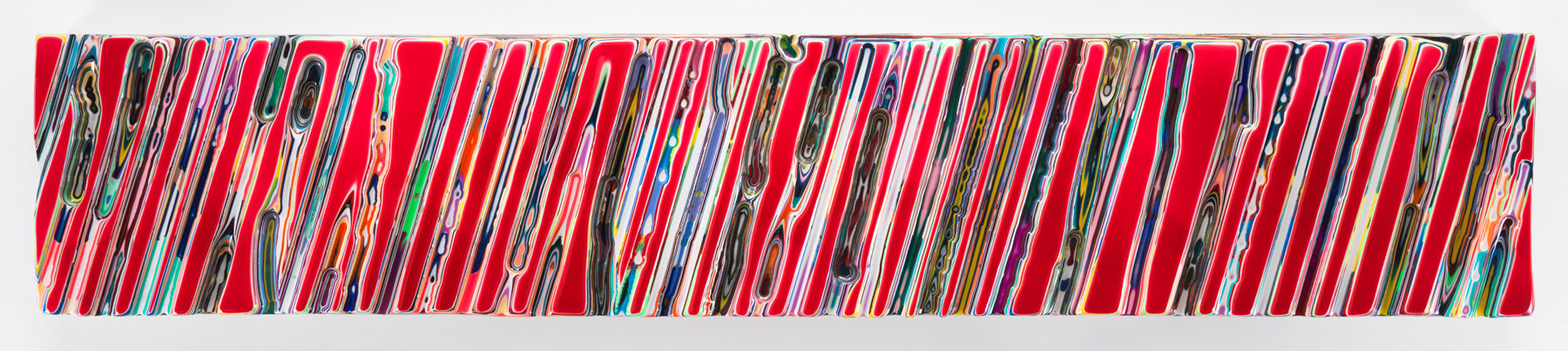 OHYEAHOHNOOHYES, 2016, Epoxy resin and pigments on wood, 18 x 96 inches, 45.7 x 243.8 cm, AMY#28366