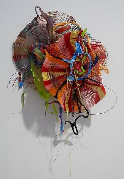 Kandils,&nbsp;2012, Chinese honeycomb paper, melted plastic, pigmented expanded foam, 32 x 17 x 8 1/2 inches, MMG#20619