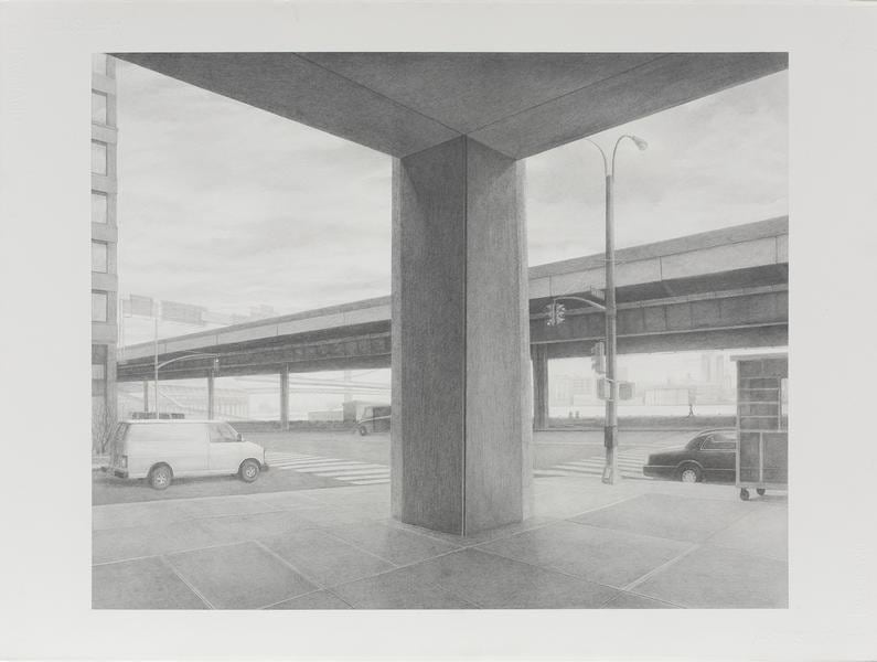Intersection, 2009, Graphite on paper, 22 3/4 x 30 1/4 inches, 57.8 x 76.8 cm, A/Y#21667