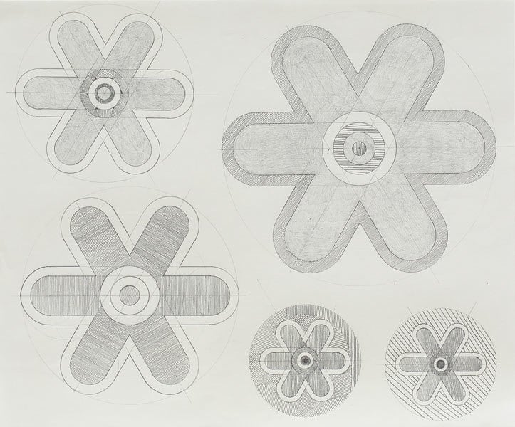 Jacob Hashimoto, Untitled VI, 2011, Graphite on paper, 14 x 17 inches, 35.6 x 43.2 cm, A/Y#22666