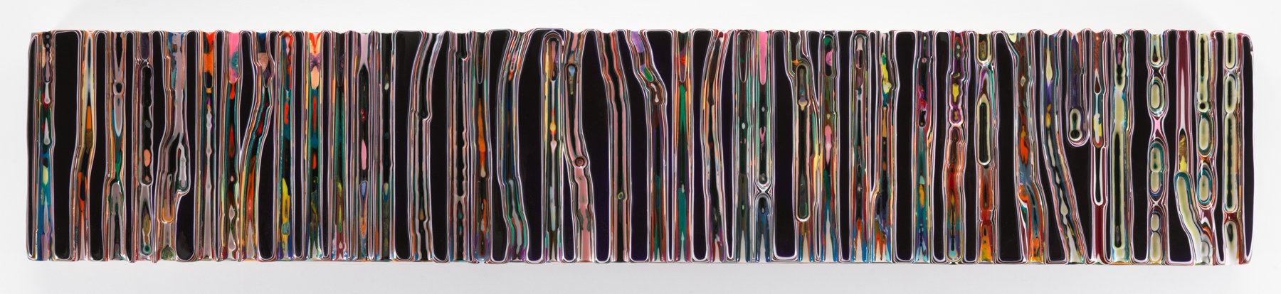 ROCKSINMYBED, 2016, Epoxy resin and pigments on wood, 18 x 96 inches, 45.7 x 243.8 cm, AMY#28367