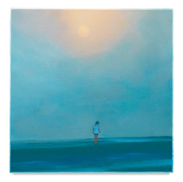 Moon Beach, 2017, Mixed media oil on canvas, 14 x 14 inches, 35.6 x 35.6 cm, AMY#28912