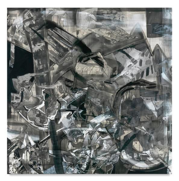 Soot, 2016, Acrylic, oil, and collage on canvas, 65 x 65 inches, 165.1 x 165.1 cm, AMY#28301