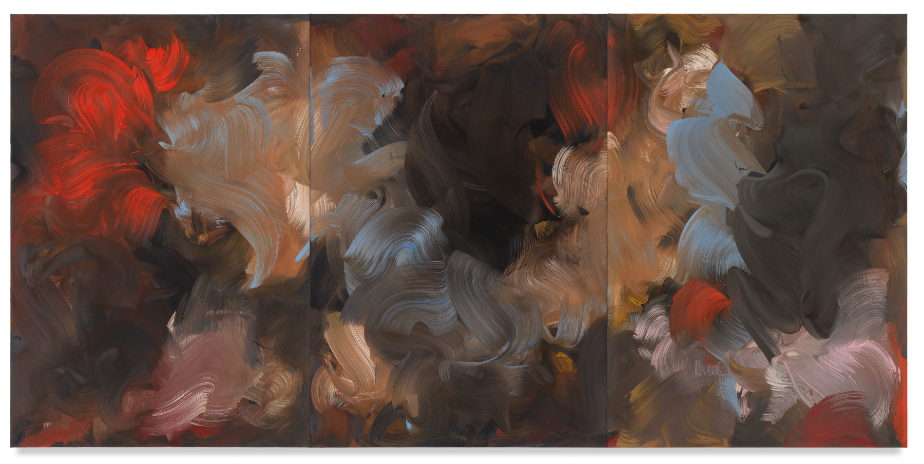 night garden/flight, 2018,&nbsp;Oil on canvas,&nbsp;74 3/4 x 153 1/2 inches,&nbsp;190 x 390 cm,&nbsp;MMG#30958