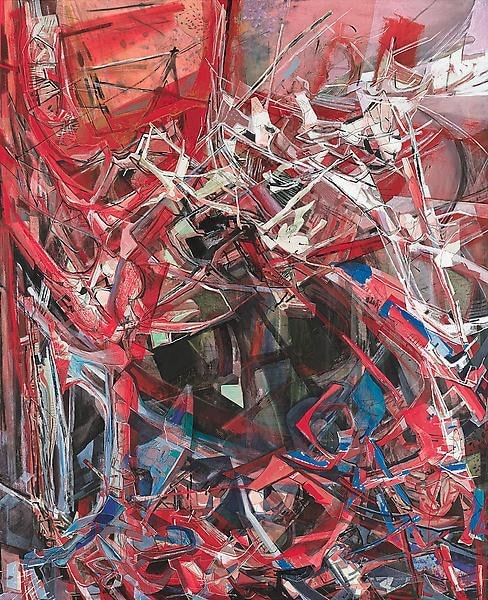 American Vortex, 2013, Acrylic, collage, and oil on canvas, 87 1/4 x 71 inches, 221.6 x 180.3 cm, A/Y#21204