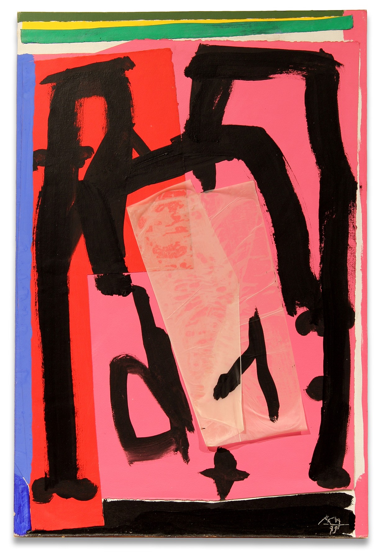 Robert Motherwell,&nbsp;Mexican Collage, 1979,&nbsp;Acrylic and pasted papers on canvas mounted on board,&nbsp;35 x 23 inches,&nbsp;88.9 x 58.4 cm,&nbsp;MMG#30415, &nbsp;