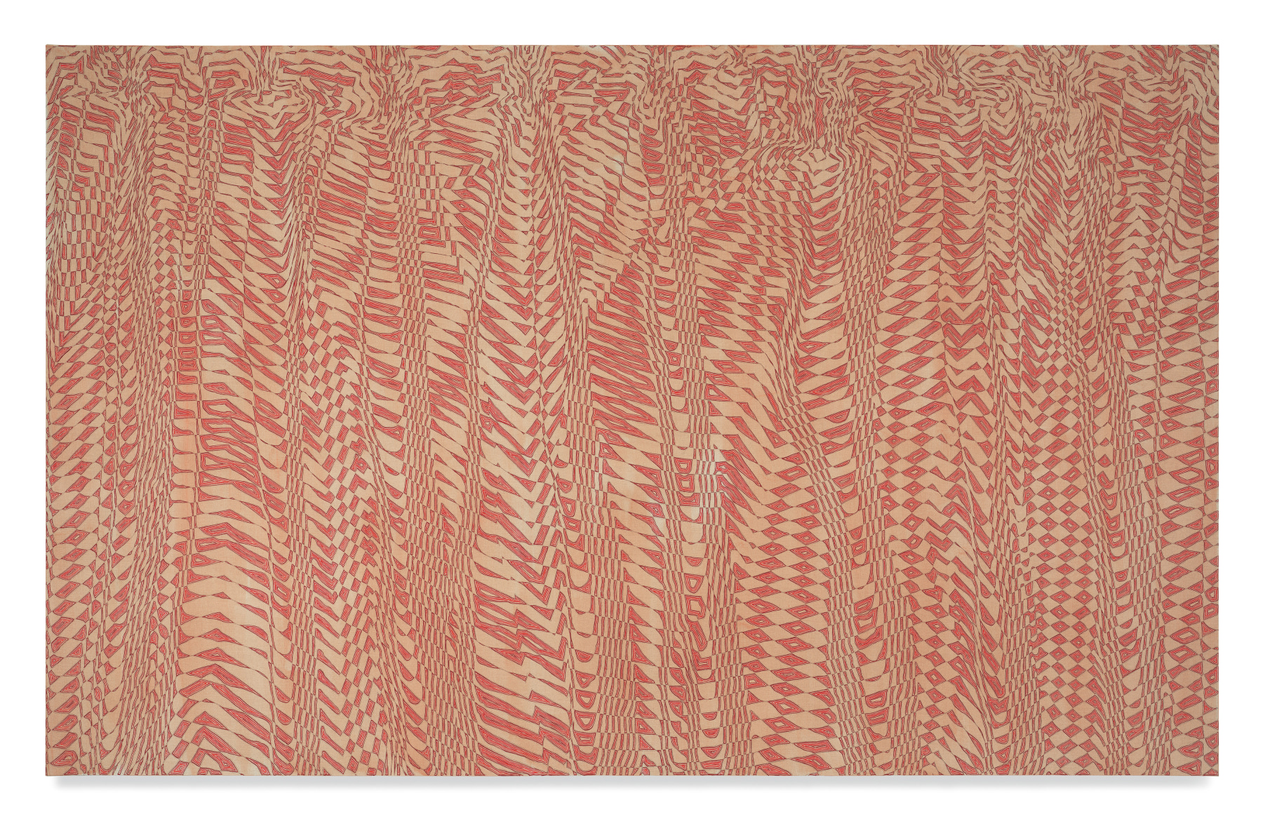 Trectiuff, 2020, Acrylic and graphite on linen, 75 x 120 inches, 190.5 x 304.8 cm