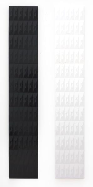 Matt Mignanelli, This American Life, 2015, Gloss and matte enamel on canvas, Diptych, each panel 72 x 12 inches, 182.9 x 30.5 cm, A/Y#22614