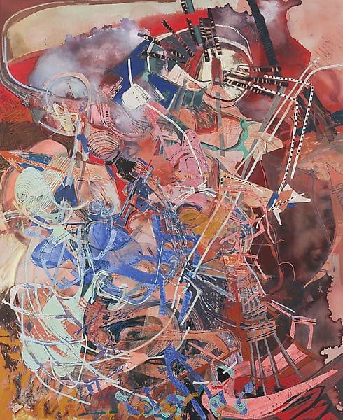 Swing Over a Fire, 2010, Acrylic, oil and collage on canvas