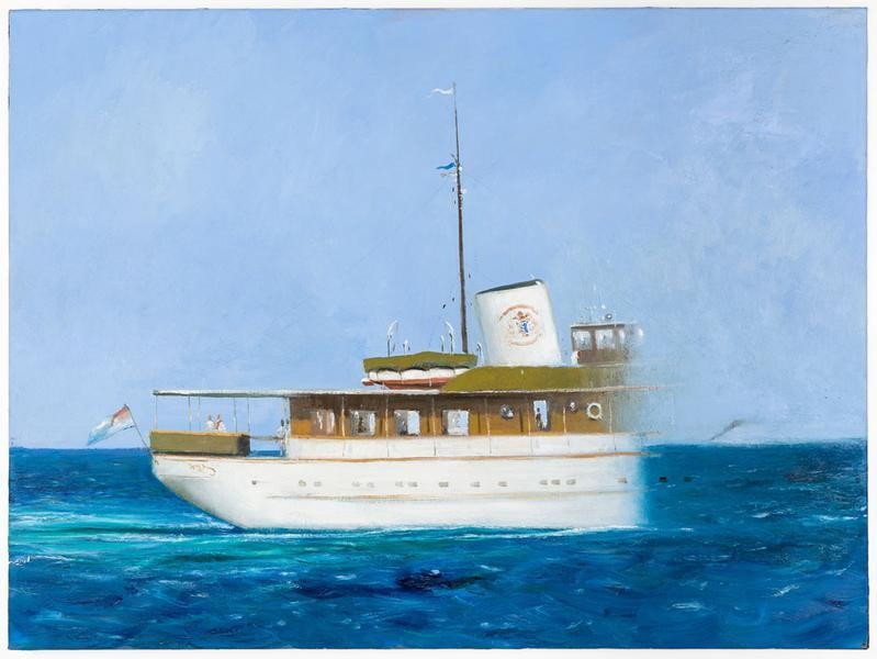 Julio Larraz, The Last Sight of M.Y. Lower Matacumbe, 2011, Oil on canvas, 38 x 51 inches, 96.5 x 129.5 cm, A/Y#22033