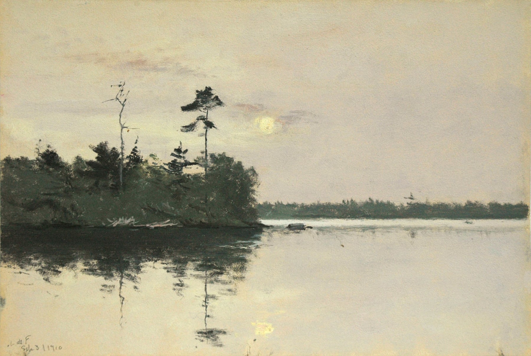 Lockwood De Forest, Daylight Full Moon with Reflection, Sept. 3, 1910.