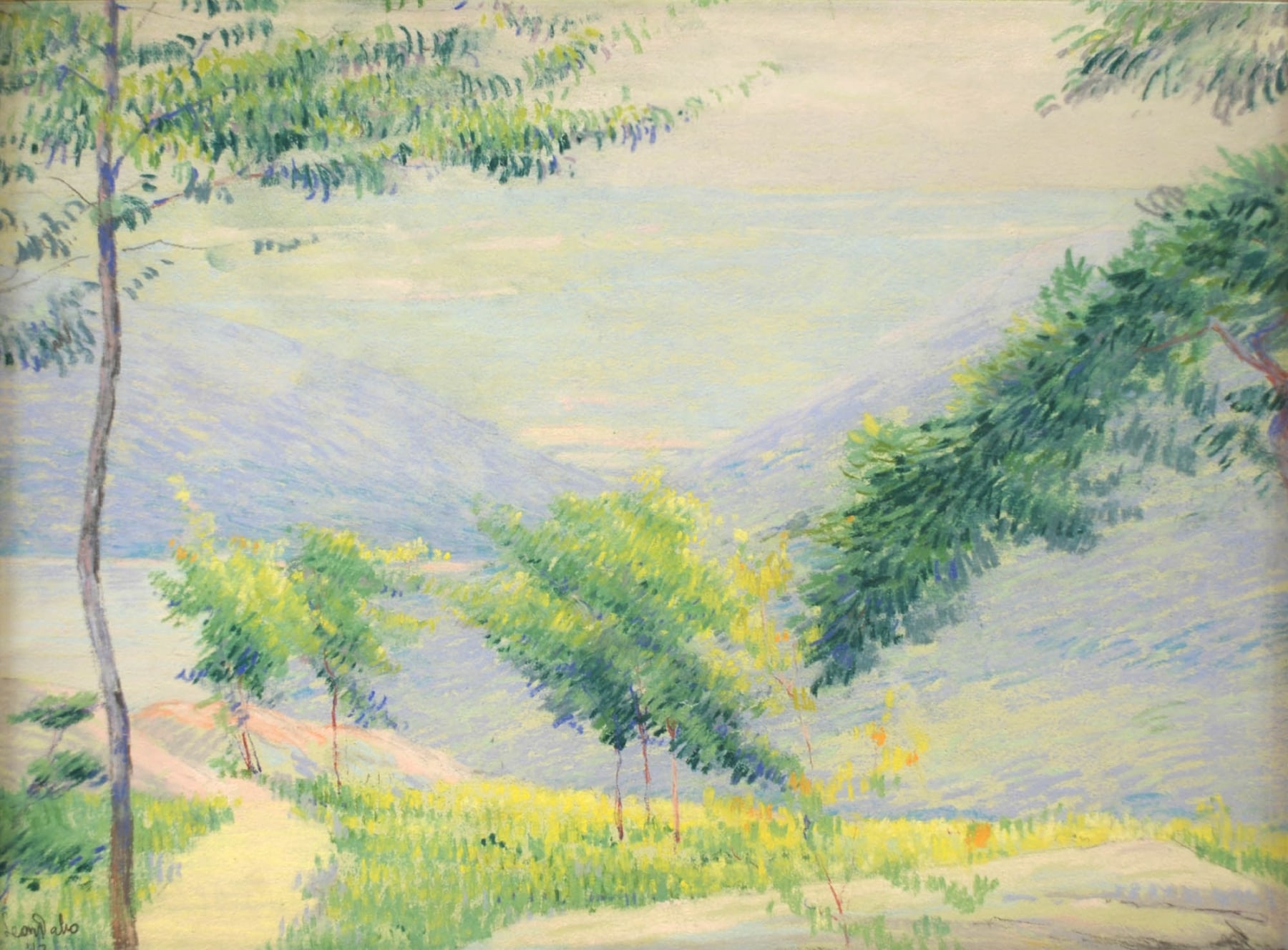 Leon Dabo, Valley View (possibly Road to Storm King from 4th Pastellists), 1913